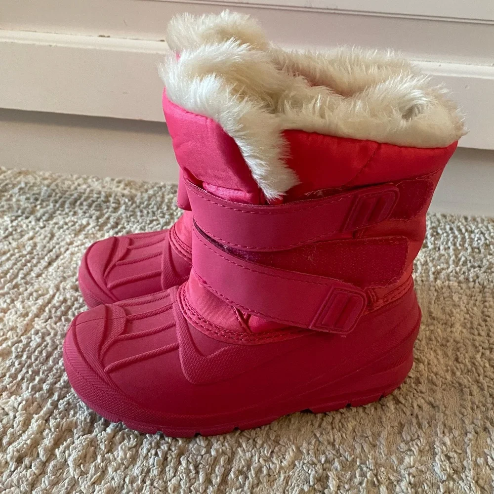 Cat & Jack Girls Pink Snow Boots Size 10